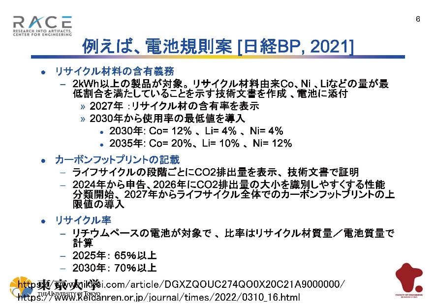 例えば、電池規則案[日経BP、2021]